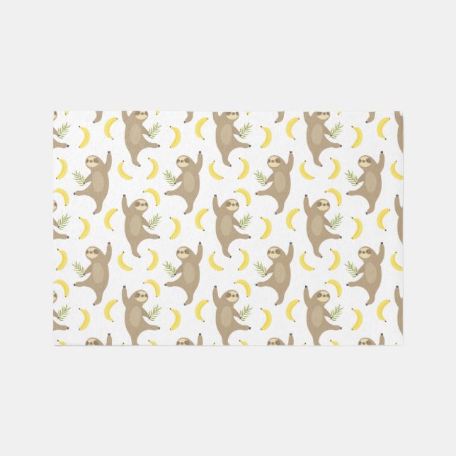 Sloths & Bananas Pattern Rug (Front)