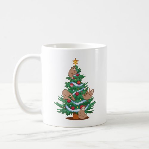 SLOTHS CHRISTMAS TREE  COFFEE MUG