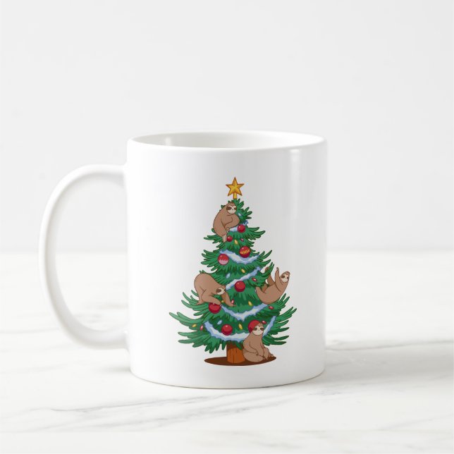 SLOTHS CHRISTMAS TREE  COFFEE MUG (Left)