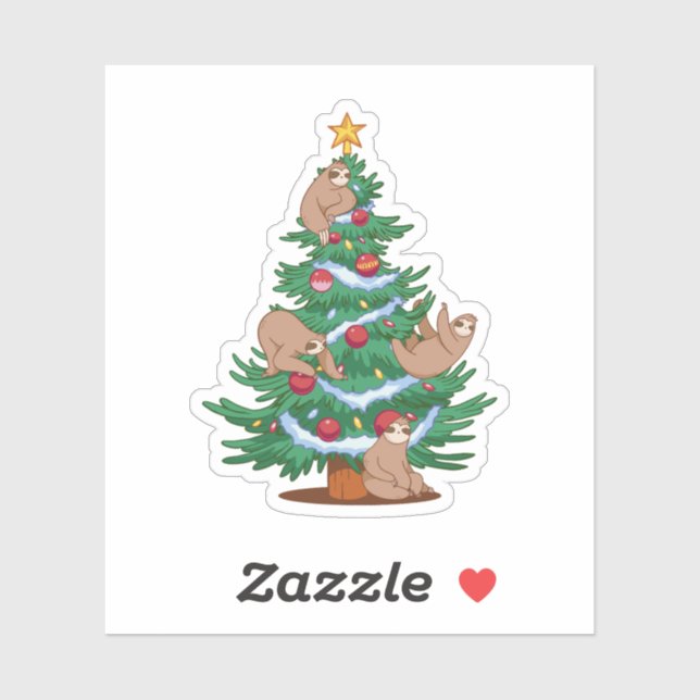 SLOTHS CHRISTMAS TREE  STICKER (Sheet)