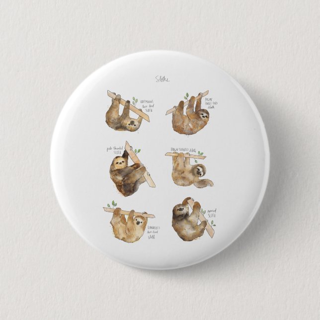 Sloths Classic  Button (Front)
