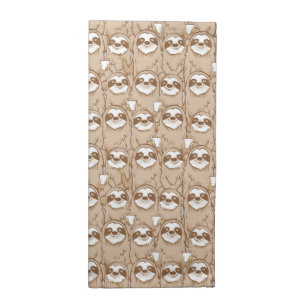 Sloths & Coffee Pattern Cloth Napkin