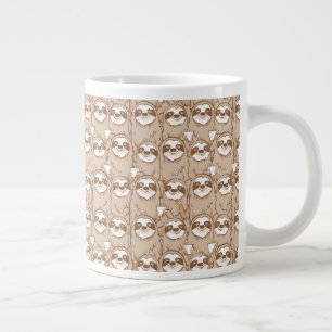 Sloths & Coffee Pattern Giant Coffee Mug