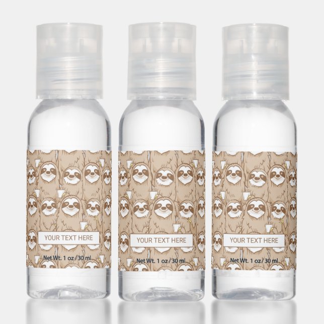 Sloths & Coffee Pattern Hand Sanitizer (Set)