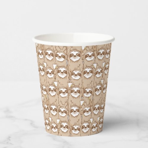 Sloths  Coffee Pattern Paper Cups