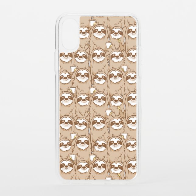 Sloths & Coffee Pattern Uncommon iPhone Case (Back)