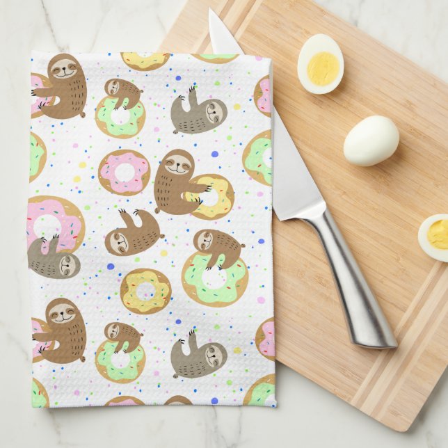 Sloths & Donuts Kitchen Towel (Quarter Fold)