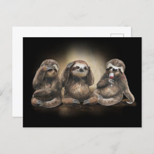 Sloths Drinking Wine Sarcastic Gift For Wine Lover Postcard
