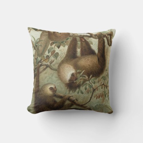 Sloths In Trees Throw Pillow