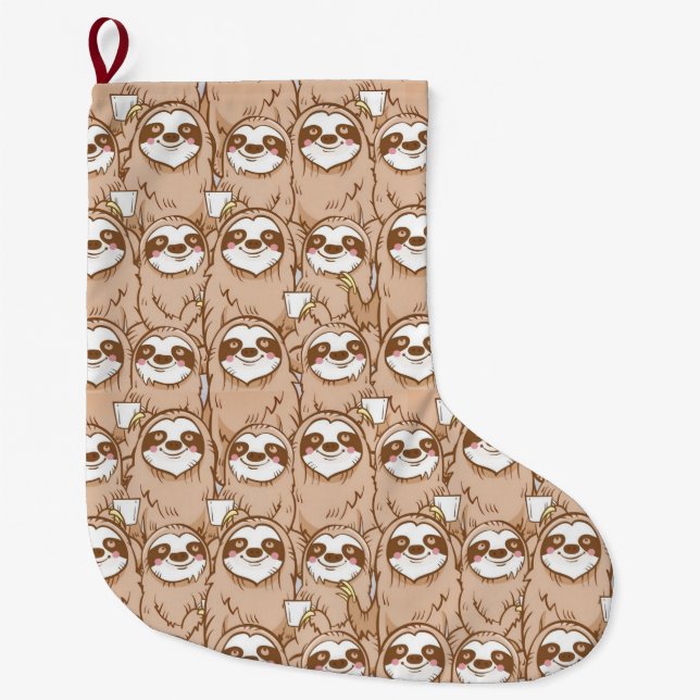 Sloths Large Christmas Stocking (Front)