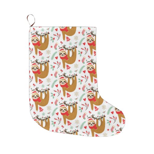 Sloths Large Christmas Stocking