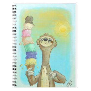 Sloths Loves Ice Cream! Notebook