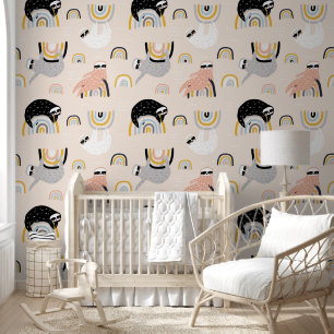 Sloths on rainbows wallpaper