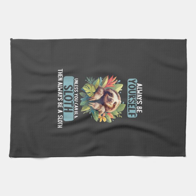 Sloths Sloth T-Shirt Kitchen Towel (Horizontal)