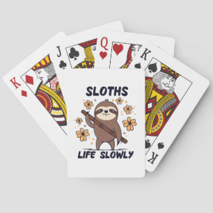 Sloths Taking Life Slowly Poker Cards