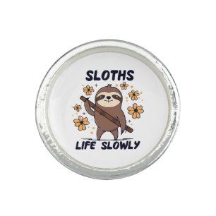 Sloths Taking Life Slowly Ring