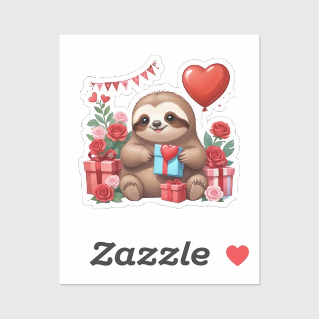 Sloth's Valentine Surprise Sticker (Sheet)
