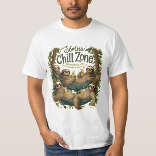 Slothspiration Cute Funny  Humorous Three_Toed  T_Shirt