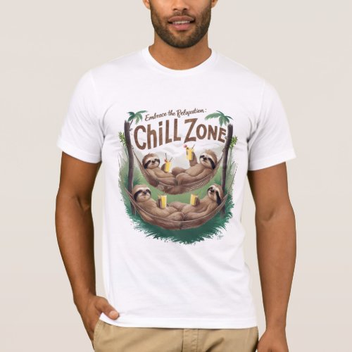 Slothspiration Embrace Nature Majestic Sloth Zone  T_Shirt