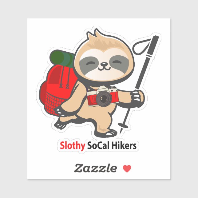 Slothy SoCal Hikers sticker (Sheet)