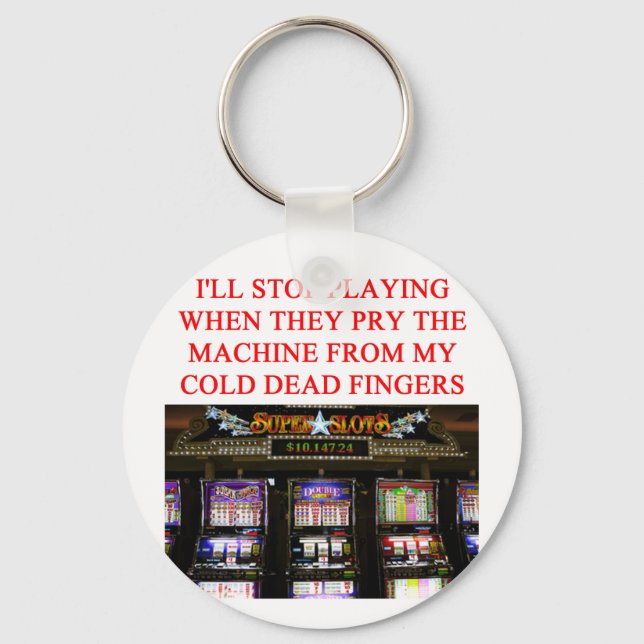 SLOTS slot machine Keychain (Front)