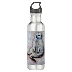 Slouchy Meerkat Painting Stainless Steel Water Bottle