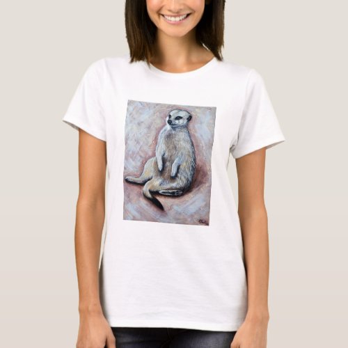 Slouchy Meerkat Painting T_Shirt