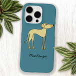 Sloughi Dog Personalized Name iPhone 16 Case<br><div class="desc">An adorable Sloughi Arabian Greyhound Sighthound dog.  Change or remove the name to customize. Original art by Nic Squirrell.</div>