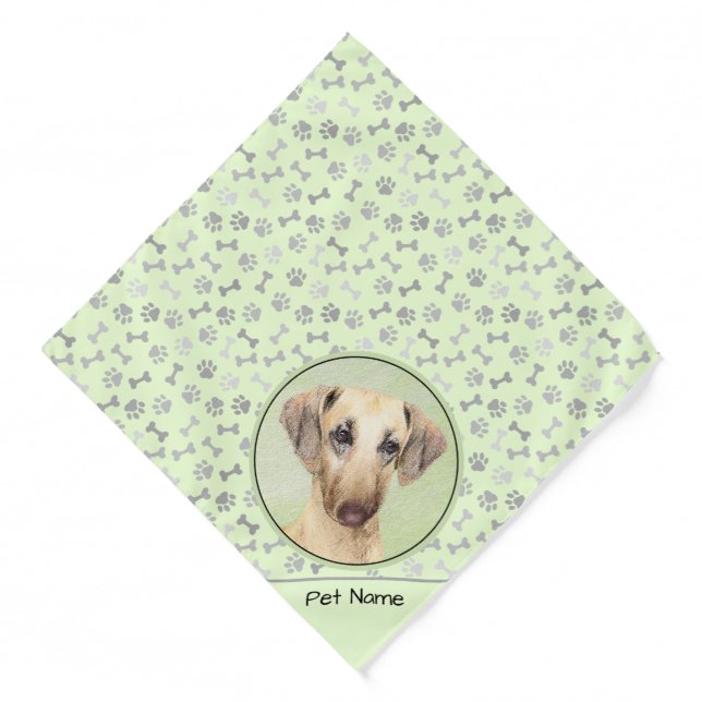 Sloughi Painting Golden Sand Cute Original Dog Art Bandana (Front)
