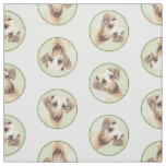 Sloughi Painting Golden Sand Cute Original Dog Art Fabric