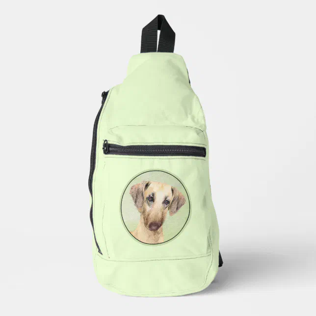 Sloughi Painting Golden Sand Cute Original Dog Art Sling Bag Zazzle