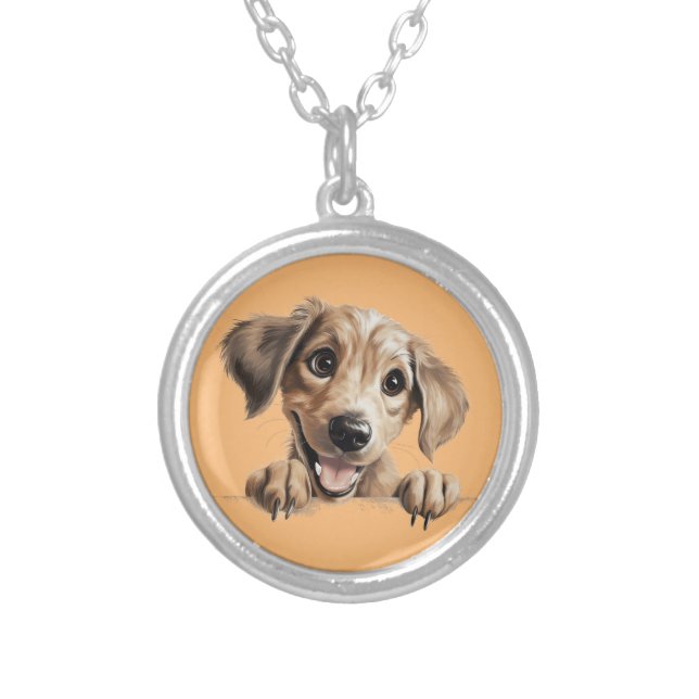 Sloughi Puppy Dog Pet Jewelry Necklace (Front)