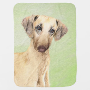 Sloughis Painting - Cute Original Dog Art Baby Blanket