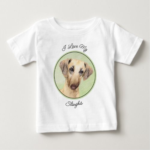 Sloughis Painting _ Cute Original Dog Art Baby T_Shirt