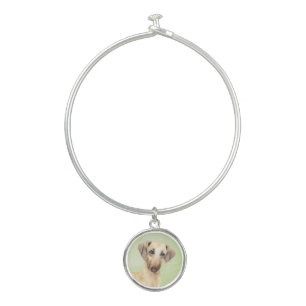 Sloughis Painting - Cute Original Dog Art Bangle Bracelet
