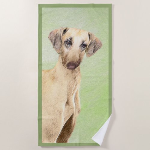 Sloughis Painting _ Cute Original Dog Art Beach Towel