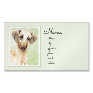 Sloughis Painting - Cute Original Dog Art Business Card Magnet