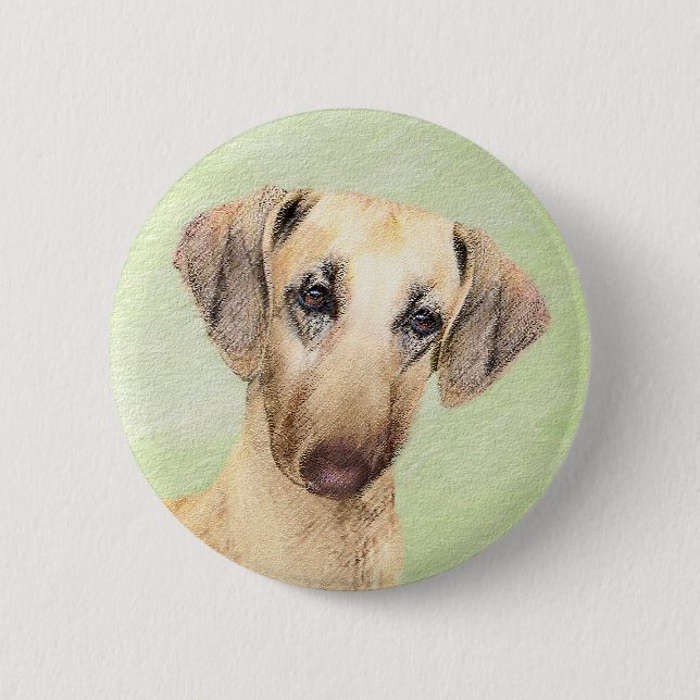 Sloughis Painting - Cute Original Dog Art Button (Front)