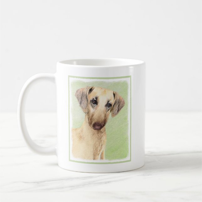 Sloughis Painting - Cute Original Dog Art Coffee Mug (Left)