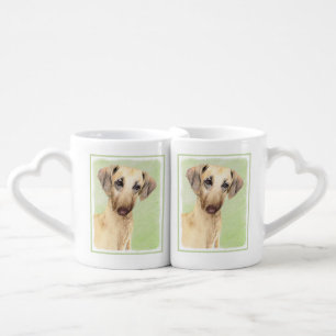 Sloughis Painting - Cute Original Dog Art Coffee Mug Set