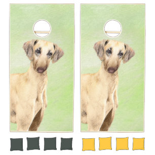 Sloughis Painting - Cute Original Dog Art Cornhole Set