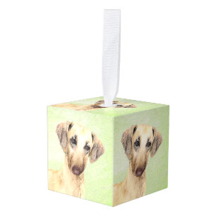Sloughis Painting - Cute Original Dog Art Cube Ornament