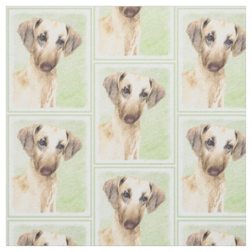 Sloughis Painting - Cute Original Dog Art Fabric