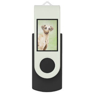 Sloughis Painting - Cute Original Dog Art Flash Drive