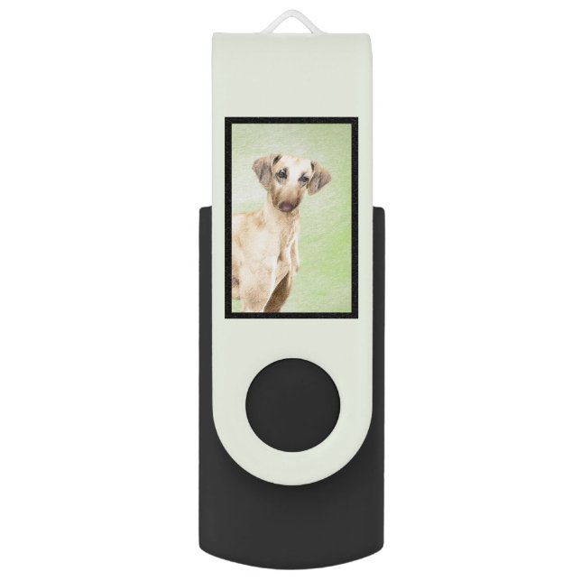 Sloughis Painting - Cute Original Dog Art Flash Drive (Back (Vertical))