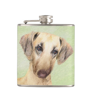 Sloughis Painting - Cute Original Dog Art Flask
