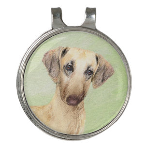 Sloughis Painting - Cute Original Dog Art Golf Hat Clip