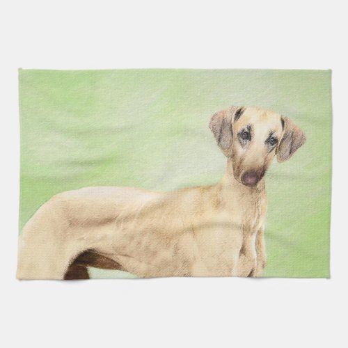 Sloughis Painting _ Cute Original Dog Art Kitchen Towel