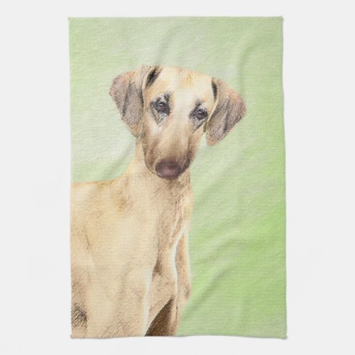 Sloughis Painting _ Cute Original Dog Art Kitchen Towel