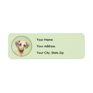 Sloughis Painting - Cute Original Dog Art Label